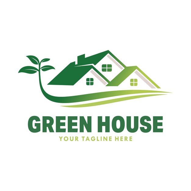 Groen huis logo vector ontwerpsjabloon