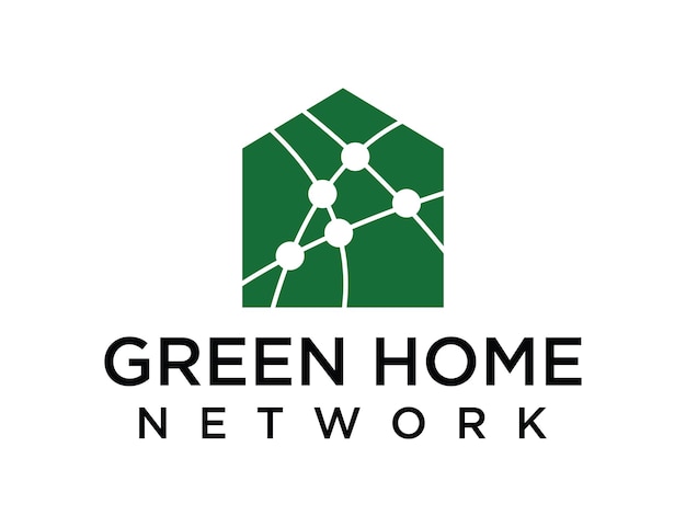 Vector groen huis netwerk logo