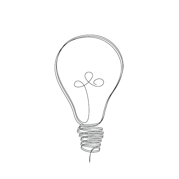 Groen licht, milieuconcept. Gloeilampenidee, creatieve tekening ecologische concepten. Doodle minimale stijl. Vectorillustratie van handschrift. Hand getekend. Leuk lineair ontwerpelement.