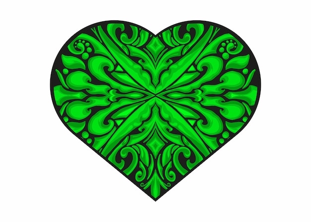 Groen Liefde Ornament Vector Design Voor Valentijnsdag Decoratie