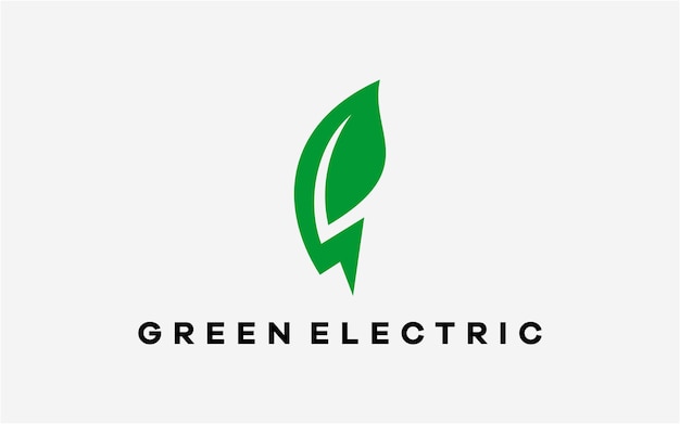 Groen met elektrisch logo design modern
