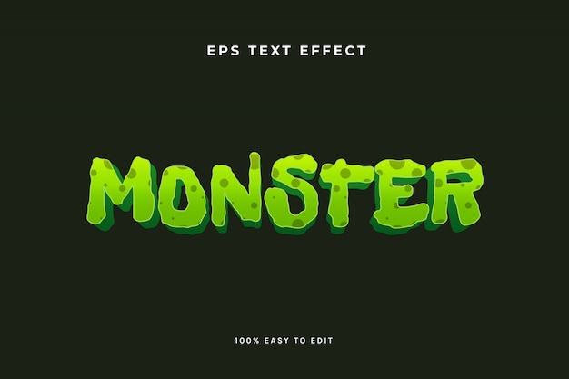 Groen monster zombie teksteffect