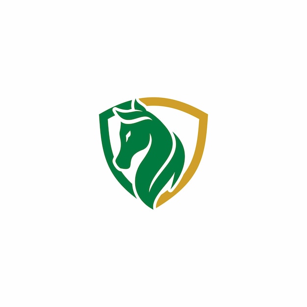 Groen paardenschildlogo met een groen paard erop