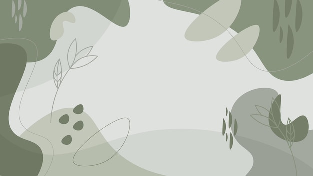 Groen pastel organische vormen aquarel abstracte bloemen blog banner template achtergrond behang