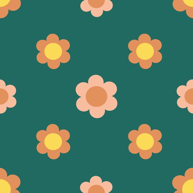 Groen patroon met vloeiende kleuren in retro kleuren Helder vector achtergrondbehang in een vlakke stijl zomer positief