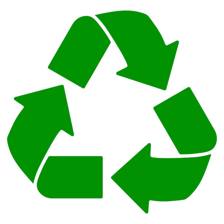 Vector groen recycle- of recyclingpijlen plat pictogram voor apps en websites
