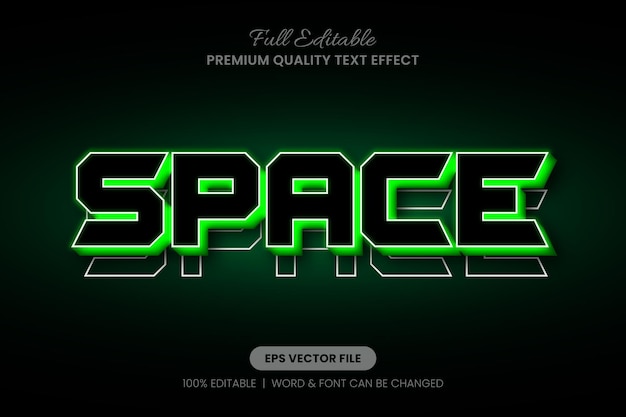 Groen ruimte bewerkbare tekst-effect lettertype grafische stijl