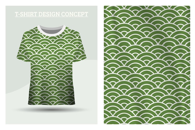 Vector groen shirtontwerpconcept met cirkelmotief