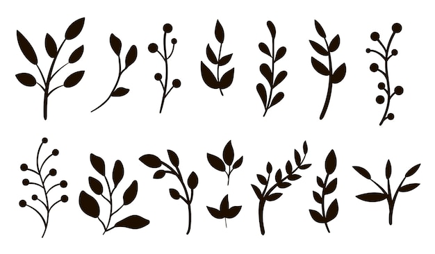 groen silhouetten clip art set.