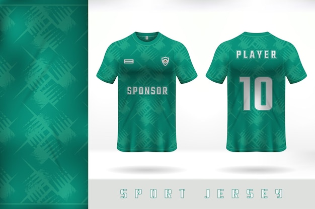 Groen sport jersey sjabloonontwerp