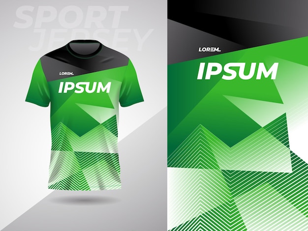 Groen t-shirt sport jersey ontwerp voor voetbal voetbal racen gaming motorcross fietsen hardlopen