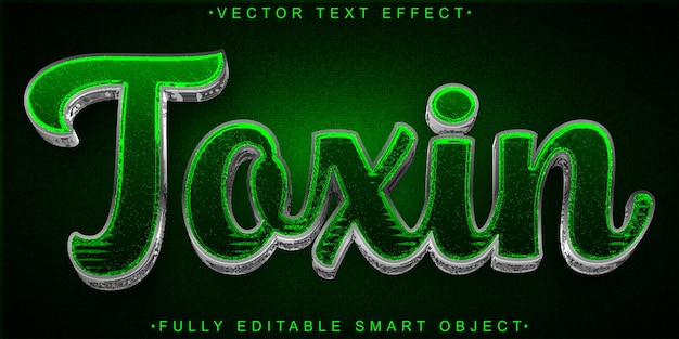 Groen Toxin Vector Volledig bewerkbaar Smart Object Text Effect