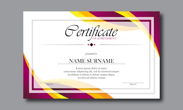 Groen zwart elegant horizontaal certificaat met vector illustratie