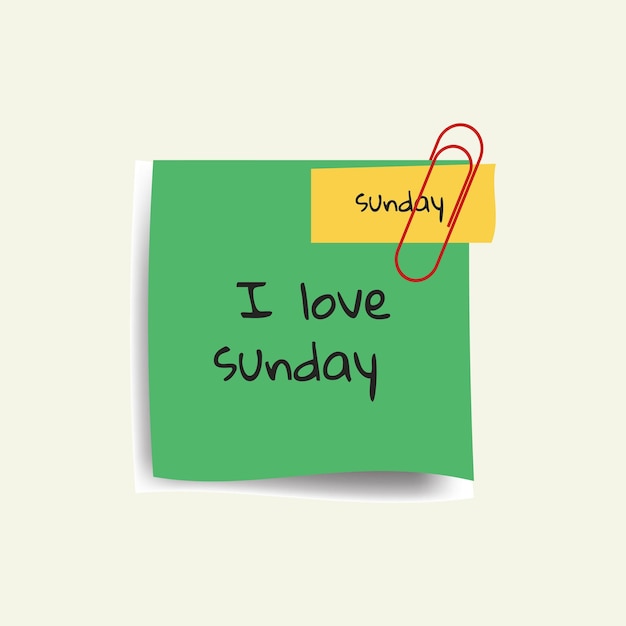 Groenboek met I LOVE SUNDAY post vector illustratie