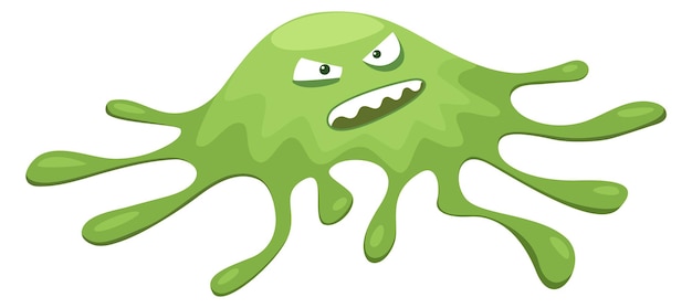Groene ameba karakter Cartoon boos monster mascotte
