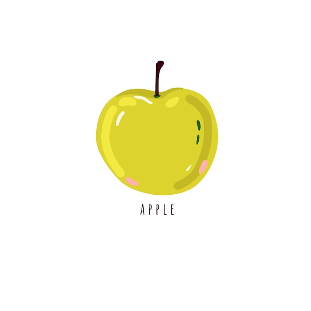 Groene appel geïsoleerd op wit, vectorillustratie.