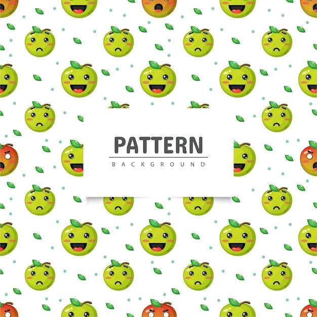 Groene appel naadloze patroon met expressie