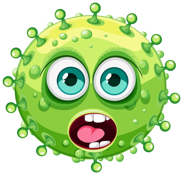 Groene bacteriën bacterie virus monster cartoon personage