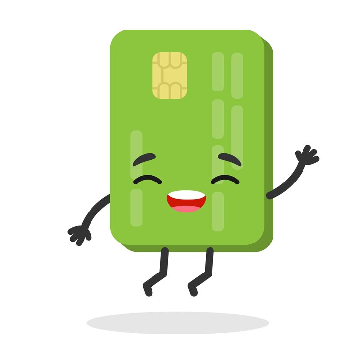 Groene bankkaartkarakter Online betaling emoji