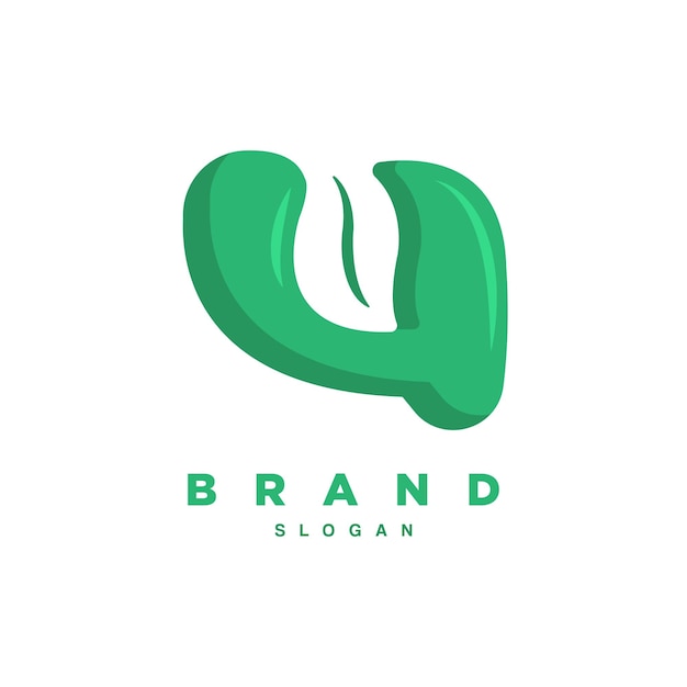 Groene blad letter U logo ontwerp vector