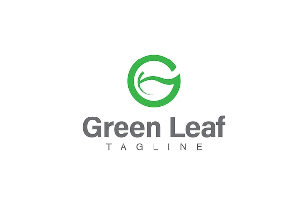 Groene blad logo ontwerp vector met eerste letter g en blad concept