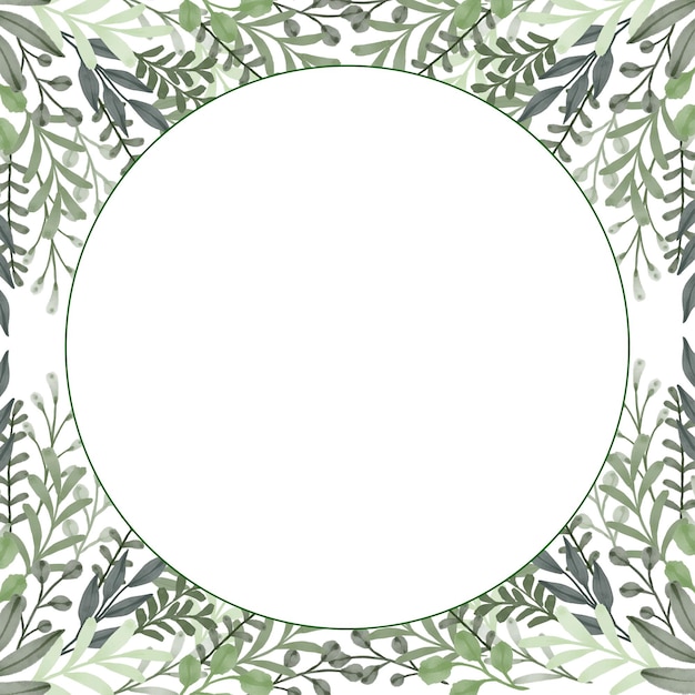 groene bladeren frame met witte achtergrond