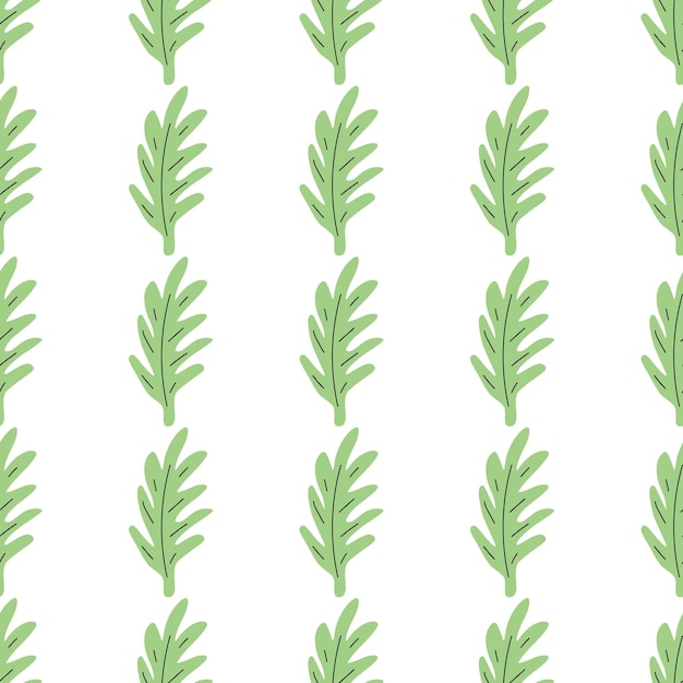 Groene bladeren naadloze patroon Vector hand getrokken botanische illustratie Mooie scandi-stijl voor fabric