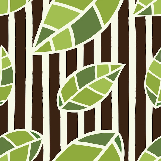 Groene bladeren naadloze patroon vectorillustratie