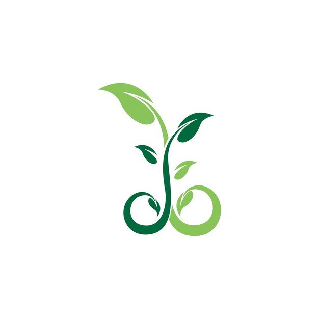 Groene bladeren van bomen en planten logo