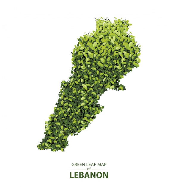 Groene bladkaart van Libanon