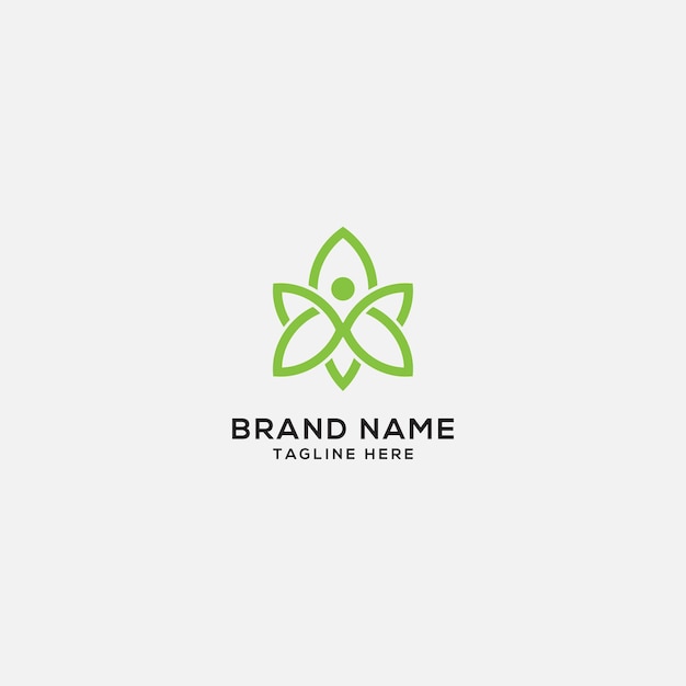 Groene bloem logo pictogram ontwerp sjabloon platte vector
