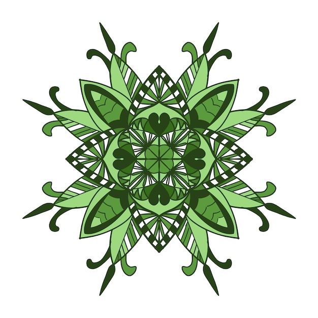 Groene bloem mandala bloemen yoga Indiase element decoratie stijl.