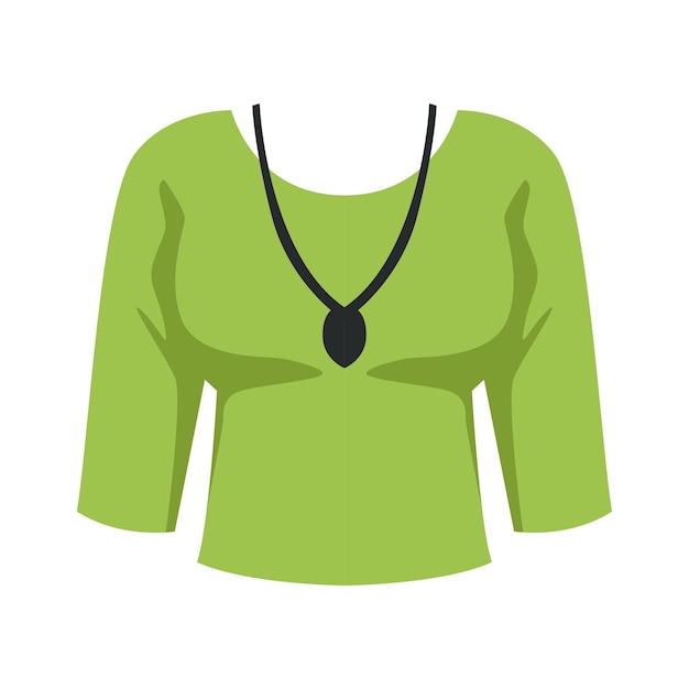 Vector groene blouse en hanger mode vrouwen kleding vector illustratie op een witte achtergrond