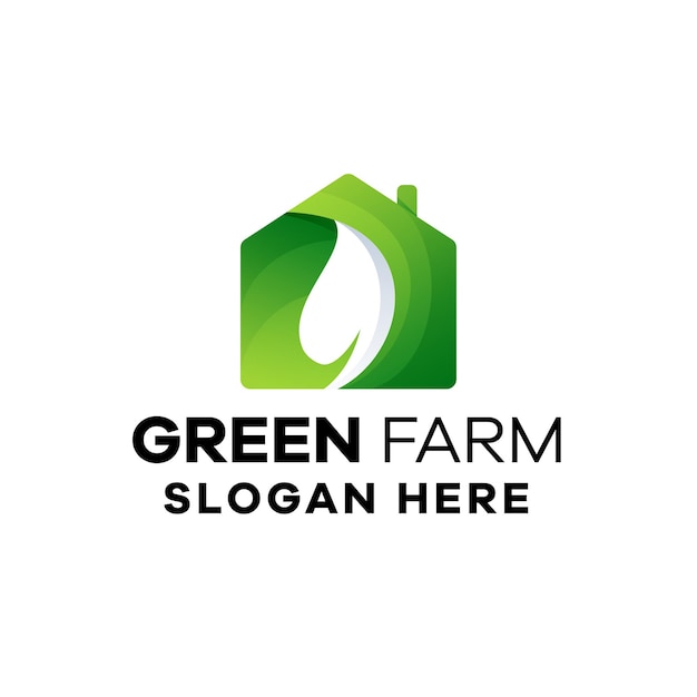 Groene boerderij gradiënt logo sjabloon