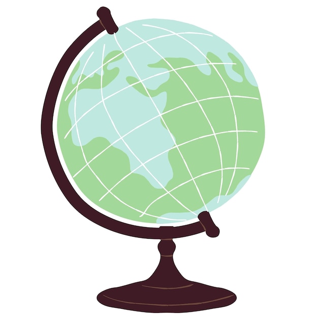 Groene bol met een zwarte basis op een witte achtergrond Illustrator Design
