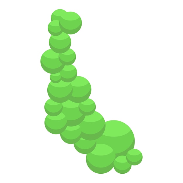 Groene bollen die een abstracte vorm vormen en bacteriële cellen of chemische reacties vertegenwoordigen