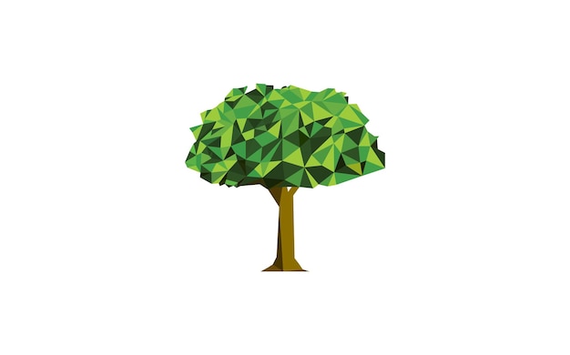 Groene bomen in veelhoekige vector