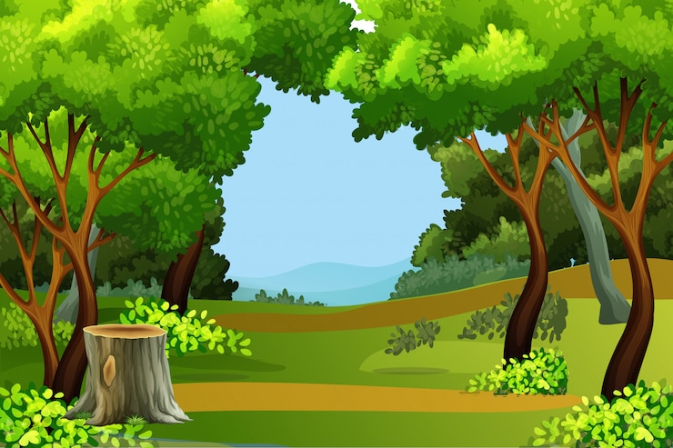 Vector groene bosscèneachtergrond