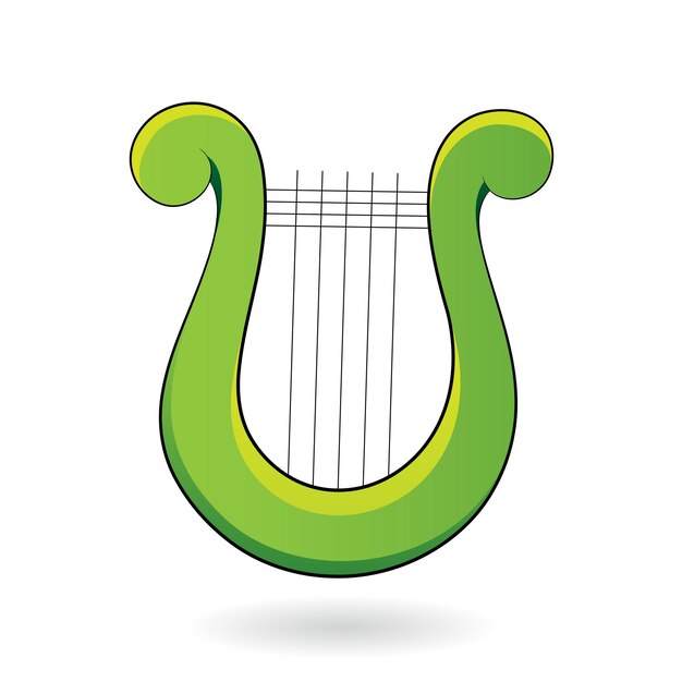 Vector groene cartoon harp icoon