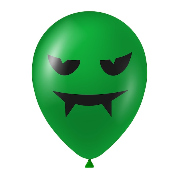 Groene de ballonillustratie van Halloween met eng en grappig gezicht