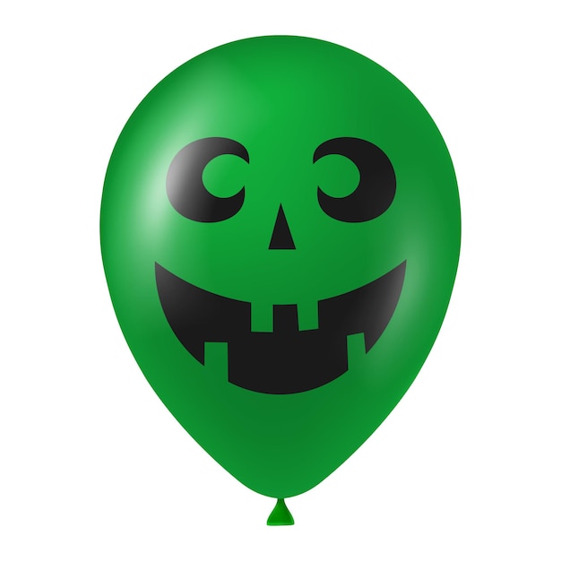 Groene de ballonillustratie van Halloween met eng en grappig gezicht