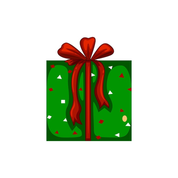 Groene doos met rode strik geschenkdoos