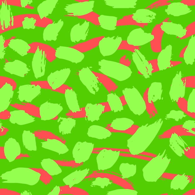 Groene droge penseelstreken naadloze patroon hand getekend kunstwerk abstract vector achtergrond