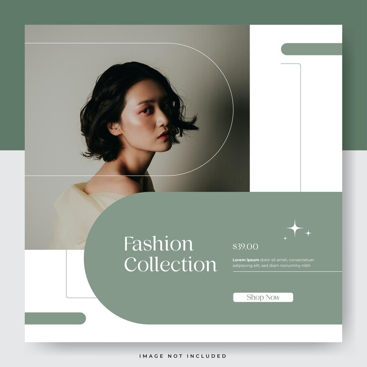 Groene eenvoudige lay-out mode sociale media sjabloon