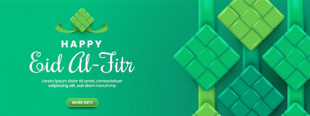 Groene eid al-fitr ketupat-banner