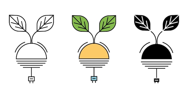 groene elektrische energie vector pictogram