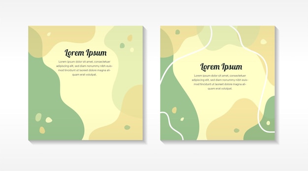 groene en bruine pastelkleuren van abstracte vierkante kunstsjablonen voor Geschikt voor post op sociale media
