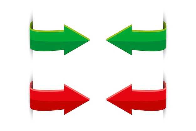 Groene en rode lange pijl Vector illustratie EPS 10 Stock image