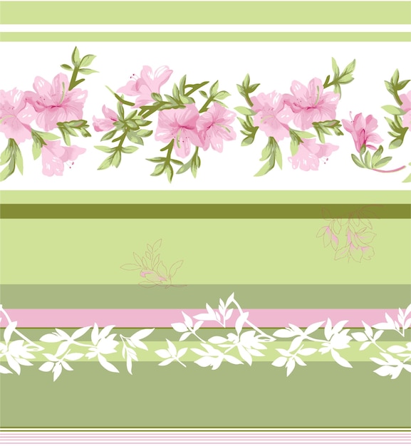 Groene en witte achtergrond en roze bloemen groen doorbladert