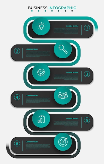 Groene en zwarte zakelijke infographic sjabloon met bedrijfspictogram voor presentatieontwerp